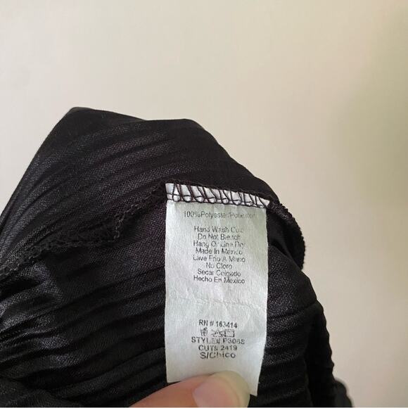 21 Saints | Satin Pleated Pull-on Pants Dressy Party Flowy Black Small - Picture 6 of 6